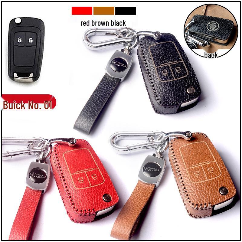 Premium Genuine Cowhide Key Case for Buick Envision: Secure Buckle Set