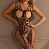 Sexy Open Bra Teddies Body Suits Erotic Crotchless Lingerie Lace Flower Printing Bodystockings Mesh See Through Underwear Sets