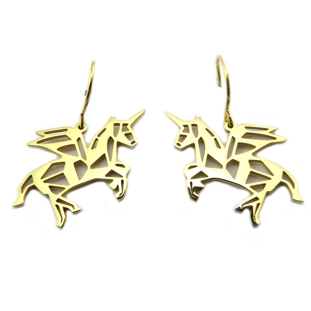 

Les Trésors De Lily [P7788] - Дизайнерские серьги из стали Unicorn My Unicorn золото - 25x15 мм