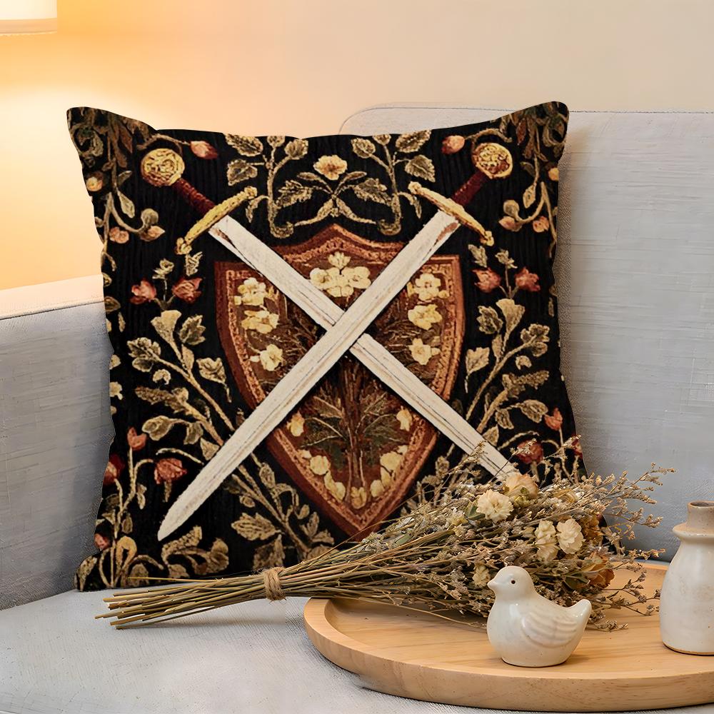 Наволочка Льняная Мягкая Безопасная для Кожи Декоративный Чехол Для Дивана Домашний Декор Винтажный Средневековый Искусство с Единорогом Наволочка 30x30cm