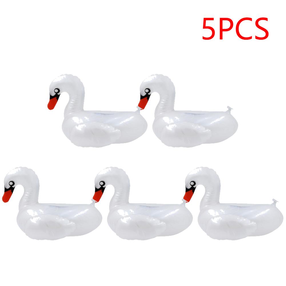5-20PCS Swan Beverage Glass Holder PVC Cartoon Swan Cup Cushion Portable Water Inflatable Coasters for Holiday Birthday Party