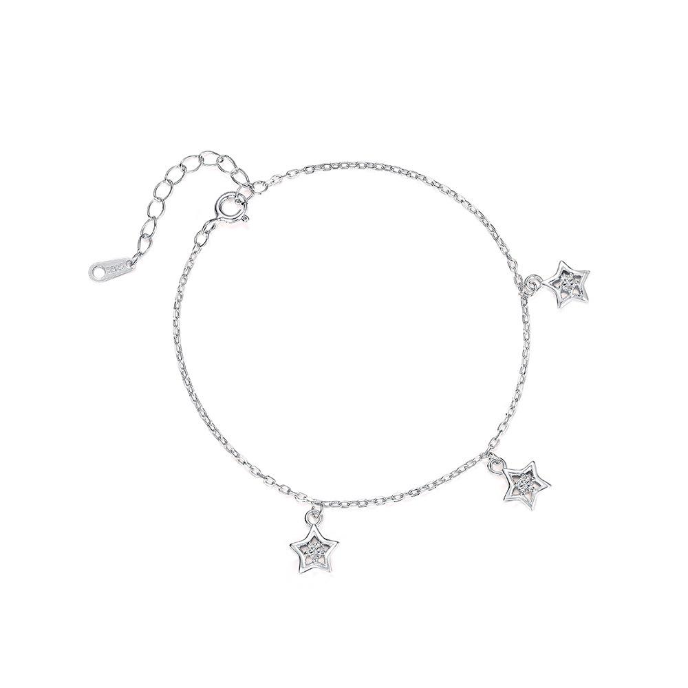 2025 Summer Exquisite Little Star Women's Bracelet - S925 Sterling Silver Tassel, Hollow Design, Fresh Jewelry