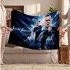 Erling Haaland Personalized Fleece Blanket With Football Logo, Custom Name Text Soft Warm Home Throw Blanket