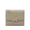 Ladies' Short Leaf Wallet, Embroidered Flower Wallet, Zipper Coin Student Multi functional Change Card Bag
