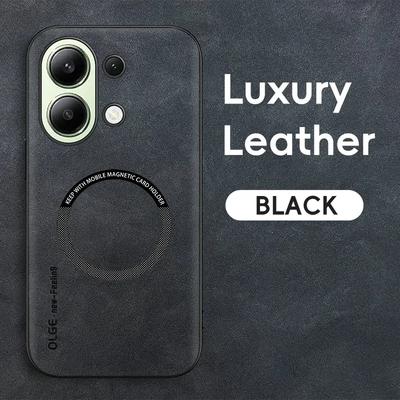 Magnetische Retro-Leder-Weichhülle für Xiaomi Redmi Note 13 Pro Plus Note13 4G 5G 13R kabelloses Laden Handyhülle Abdeckung