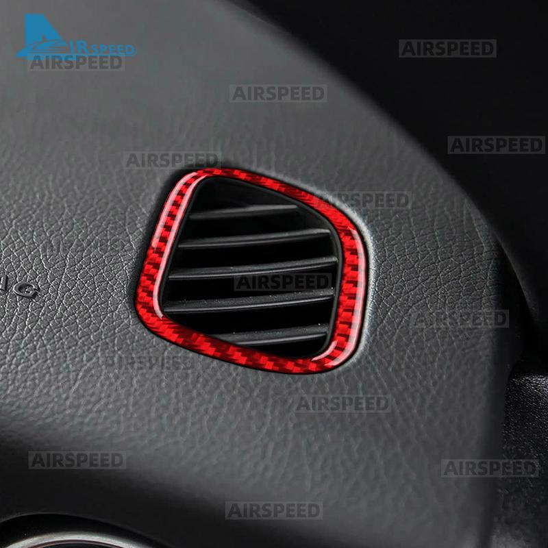For Mercedes Benz SLK R172 2011-2016 SLC 2016- Car Dashboard Side Air Vents Panel Real Soft Carbon Fiber Trim Sticker
