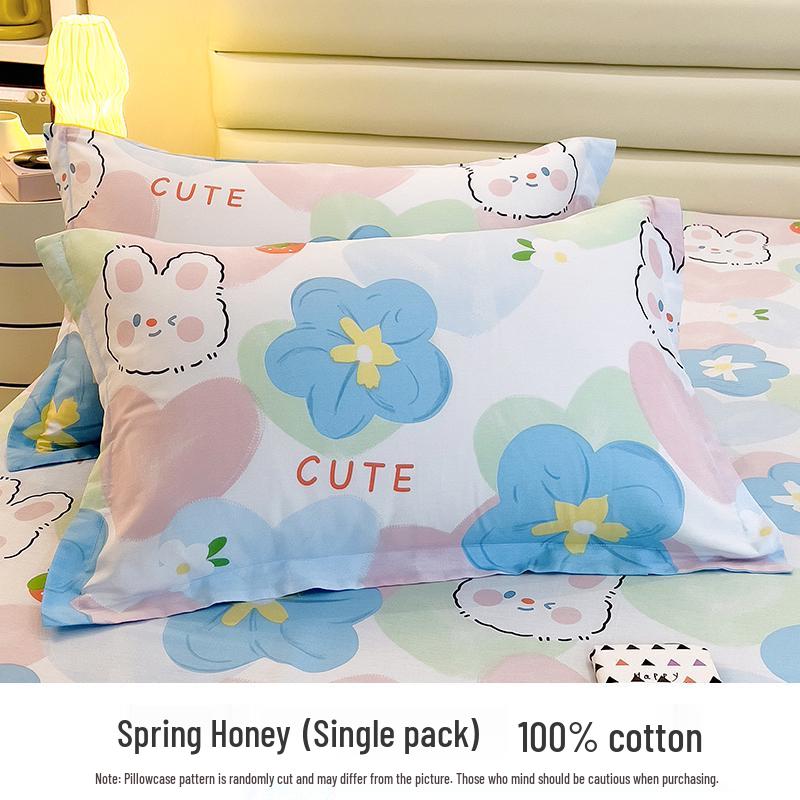 

Set of Two Large Thickened Pure Cotton Pillow Covers (48x74cm), Single Pillow Inner Cover 48cmX74cm