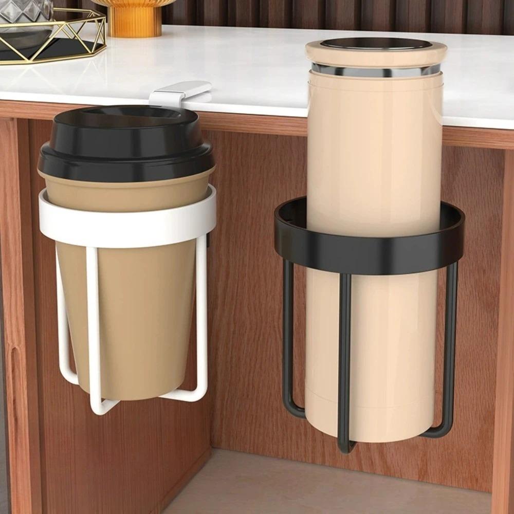 1Pc Deepen Clip On Table Cup Holder Horizontal Vertical Mount Anti Spill Metal Clamp Storage Rack For Office Desk Mug Holder