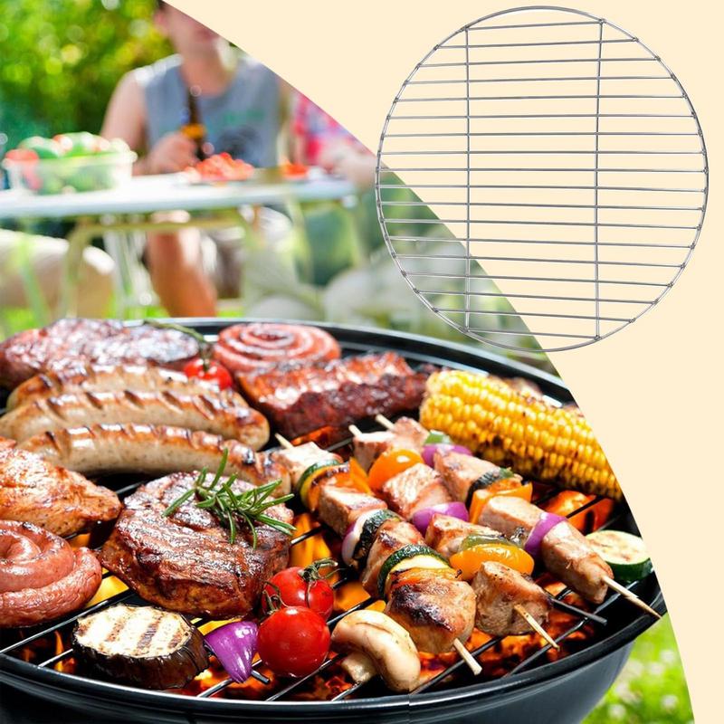 201 Stainless Steel round BBQ Grill Mesh Home Roast Nets Bacon Grill Tool Iron Nets barbecue accessories non-stick BBQ Mat Grid