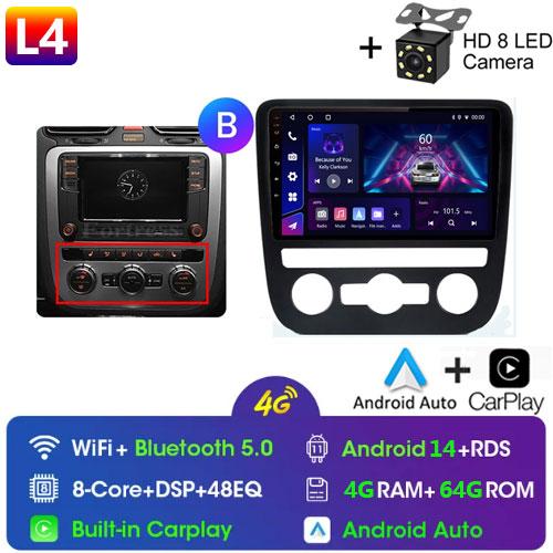Fortress AI Voice Wireless CarPlay Android Auto Radio pentru Volkswagen Scirocco 2008-2013 4G Multimedia Auto GPS 2din radio auto