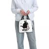 Cat What Murderous Black Cat With Knife Insulated Lunch Bag for Women Children Leakproof Food Boxes Thermal Lunch Box Tote