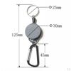 2 Pieces Retractable Key Chain Steel Reel Ring Belt Clip