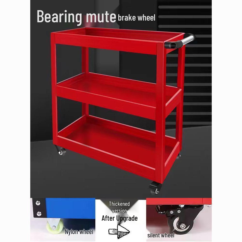Three-Layer Multi-Functional Tool Cart for Auto Repair and Maintenance