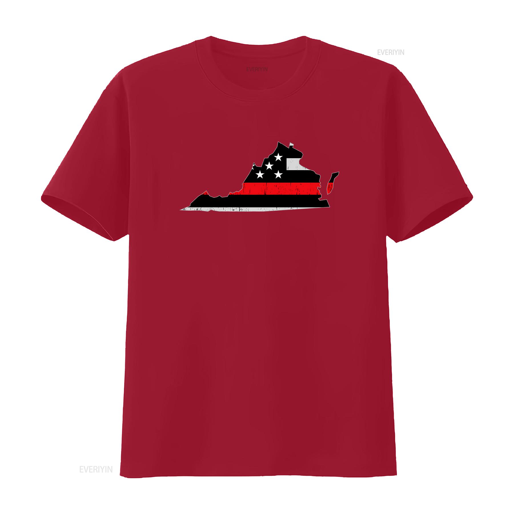 Virginia Firefighter T Shirt Firefighting Fire Department Volunteer Clothing vintage Washed fashion Stretched homme Breathable S
