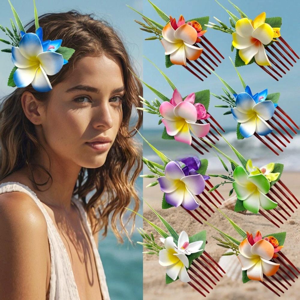 Temperament Plumeria Hair Comb Elegant Bohemian Style Hair Clip Fashion Side Clip Hair Clip  Beach