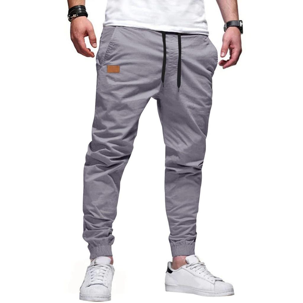 Men's Casual Activewear Relaxed Fit Drawstring Cuffed Athletic Pants