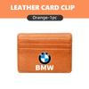ZDNE2 Car Leather Wallet Clip Driver License ID Card Storage Holder For BMW X3 X5 M5 M3 E46 E90 E60 F10 E39 F30 E36 G30 E87 E70