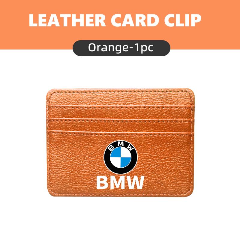 ZDNE2 Car Leather Wallet Clip Driver License ID Card Storage Holder For BMW X3 X5 M5 M3 E46 E90 E60 F10 E39 F30 E36 G30 E87 E70