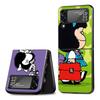 Cute Mafalda Case for Samsung Galaxy Z Flip4 Flip3 5G PC Hard Cell Phone Shell Z Flip 4 3 Black Coque Zflip4 Zflip3 Cover