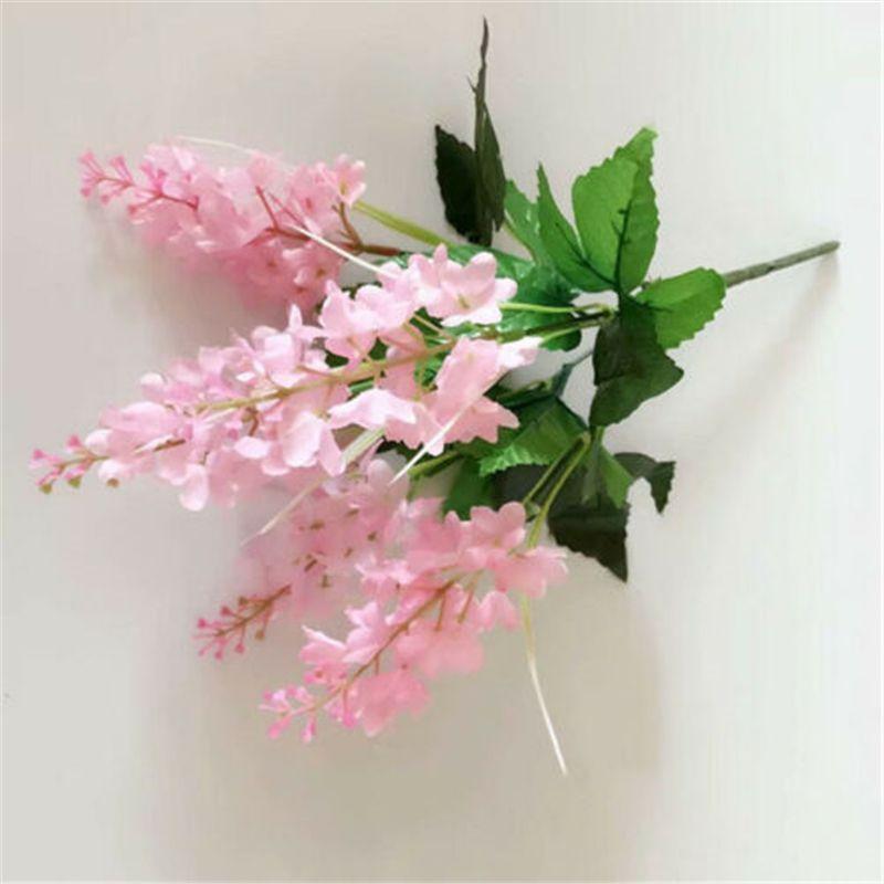 Beautiful 5 Heads Artificial Hyacinth Fake Silk Flowers Bouquet For Wedding And Home Decor
