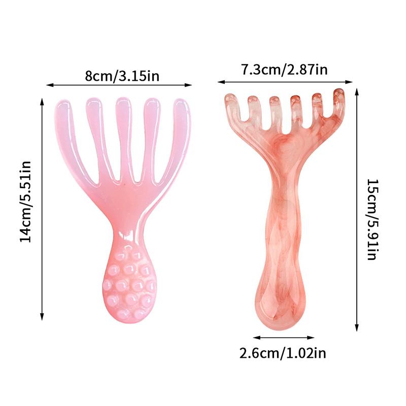 18 Beads Handheld Gua Sha Massage Roller Natural Resin Waist Neck Back Leg Body Meridian Scraping SPA Anti Cellulite Relaxation