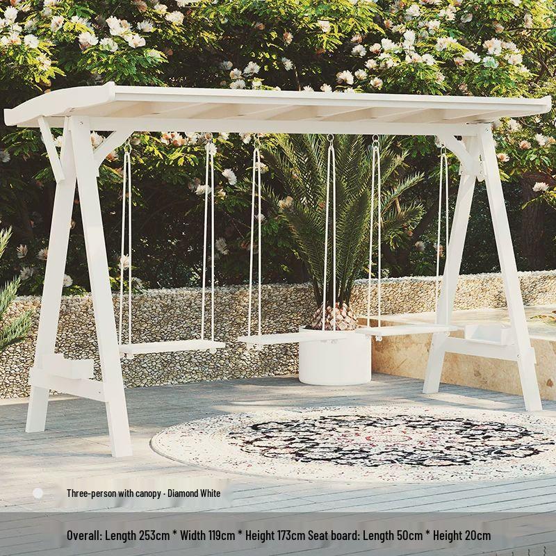 Outdoor Solid Wood Garden Swing Chair