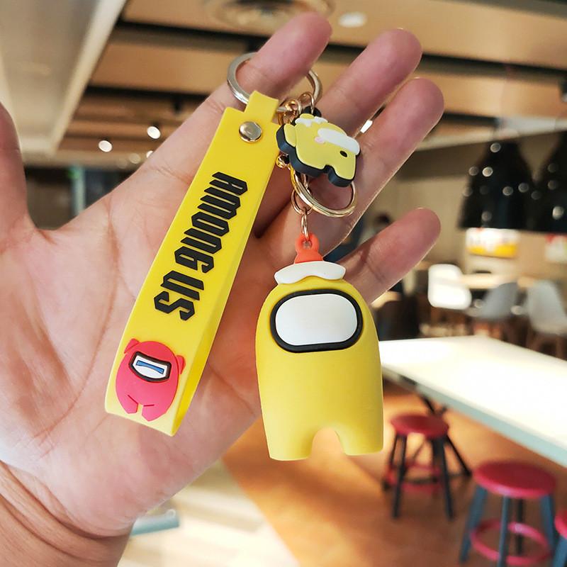 Cute Among Us Keychains Colorful Pvc Cartoon Key Rings Adorable Space Imposter Charms