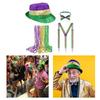 Mardi Gras Party Dress Up Set Sequins Fedora Cap Neckwear Braces Festival Supply