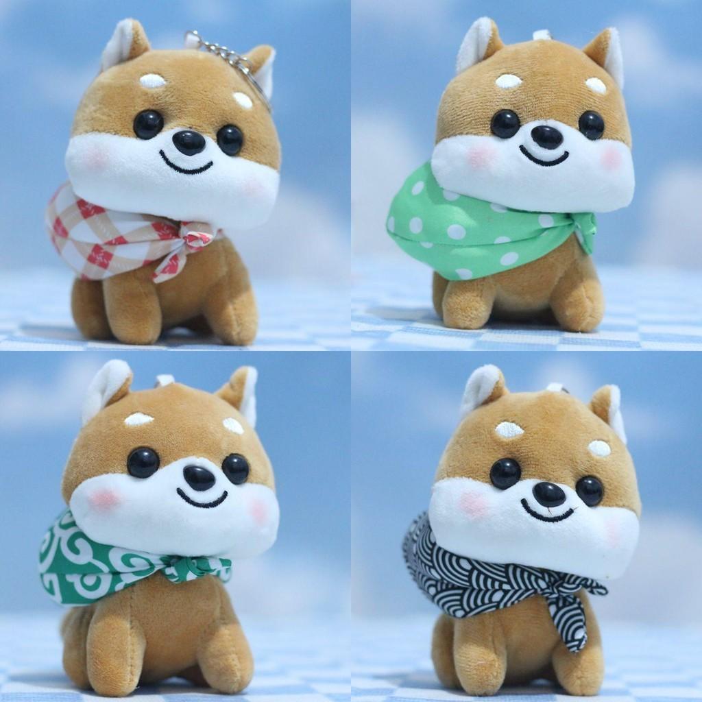 Cute Shiba Inu Plush Toy Backpack Accessory Fluffy Dog Keychain With Soft Material