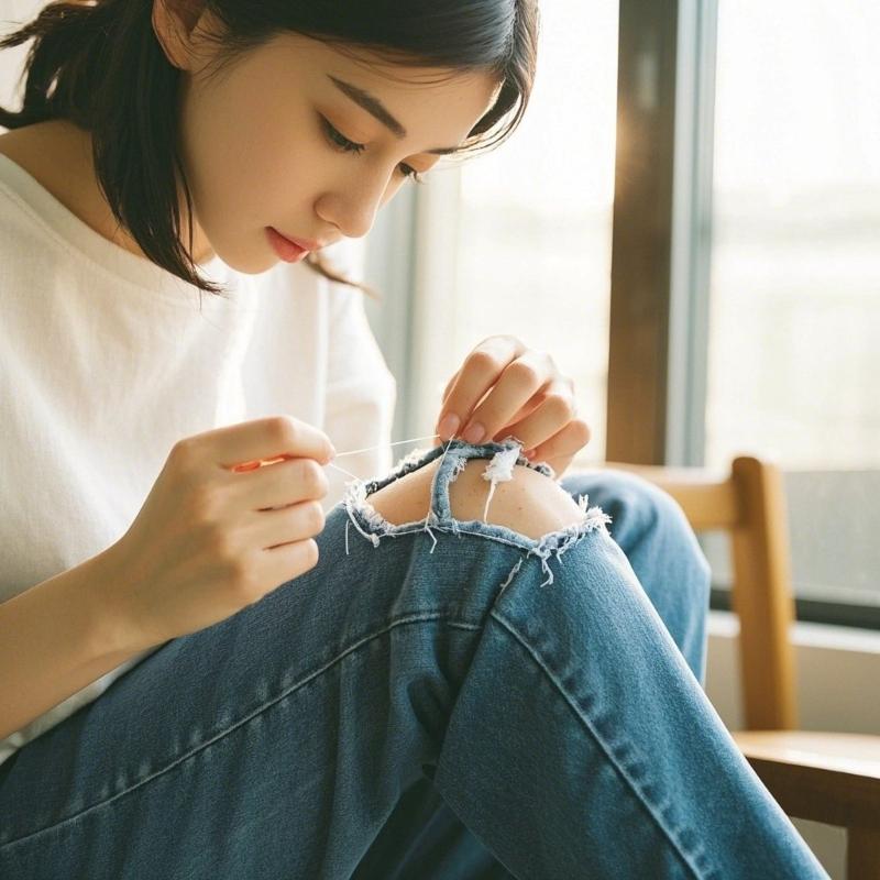 20Pcs Iron-on Jeans Patches with Sewing Repair Set Inside & Outside Strongest Adhesive Clothes Patches for Clothing