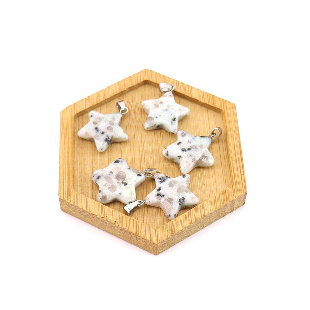 Agate Star Pendant Necklace Jewelry Powder Crystal Necklace Fashion Valentine'S Day Gift 20 * 6