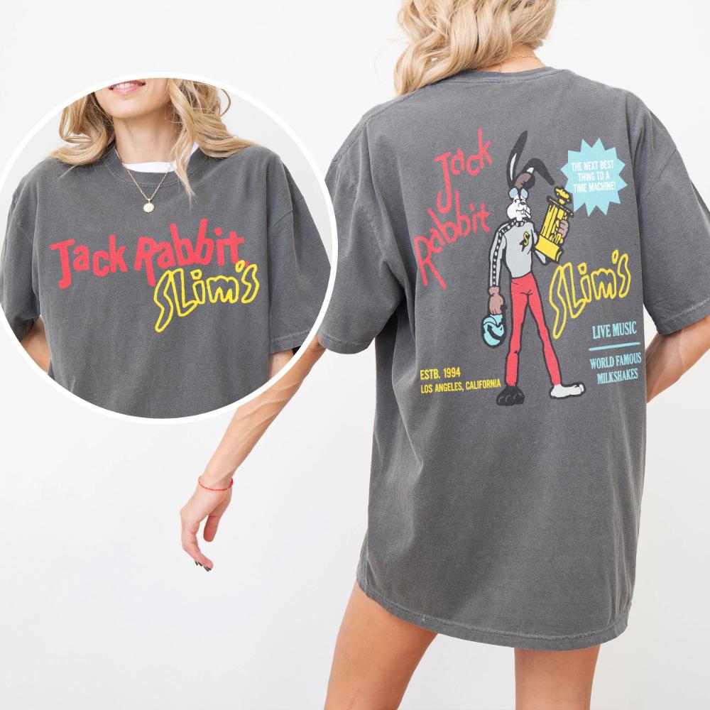 Retro Tarantino Movie TShirt Vintage Jack Rabbit Slims Pulp Graphic Tee Shirt Graphic Clothing Short Sleeve Shirt Unisex