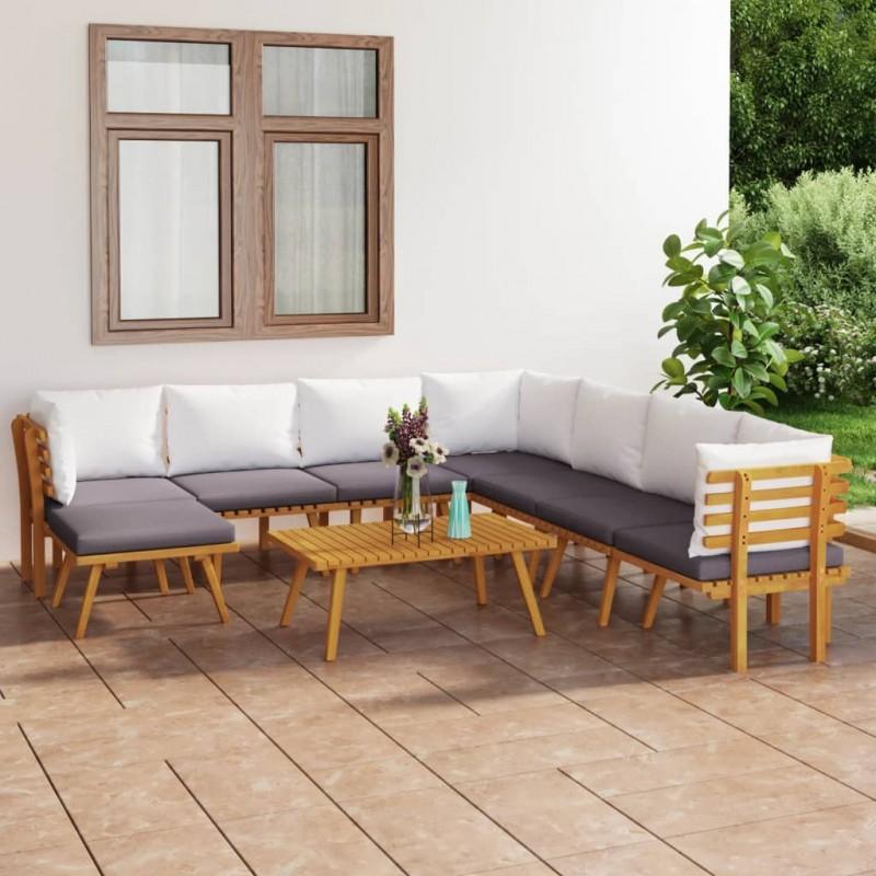 Day and Night - Day and Night Garden Furniture and Cushions Set 9 Pieces Solid Acacia Wood