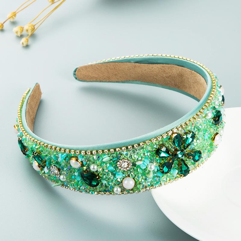

Baroque Vintage Rhinestone Pearl Headband Fashion Catwalk Hairbands Temperament Ball Wild Personality Hair Band Hair Accessories