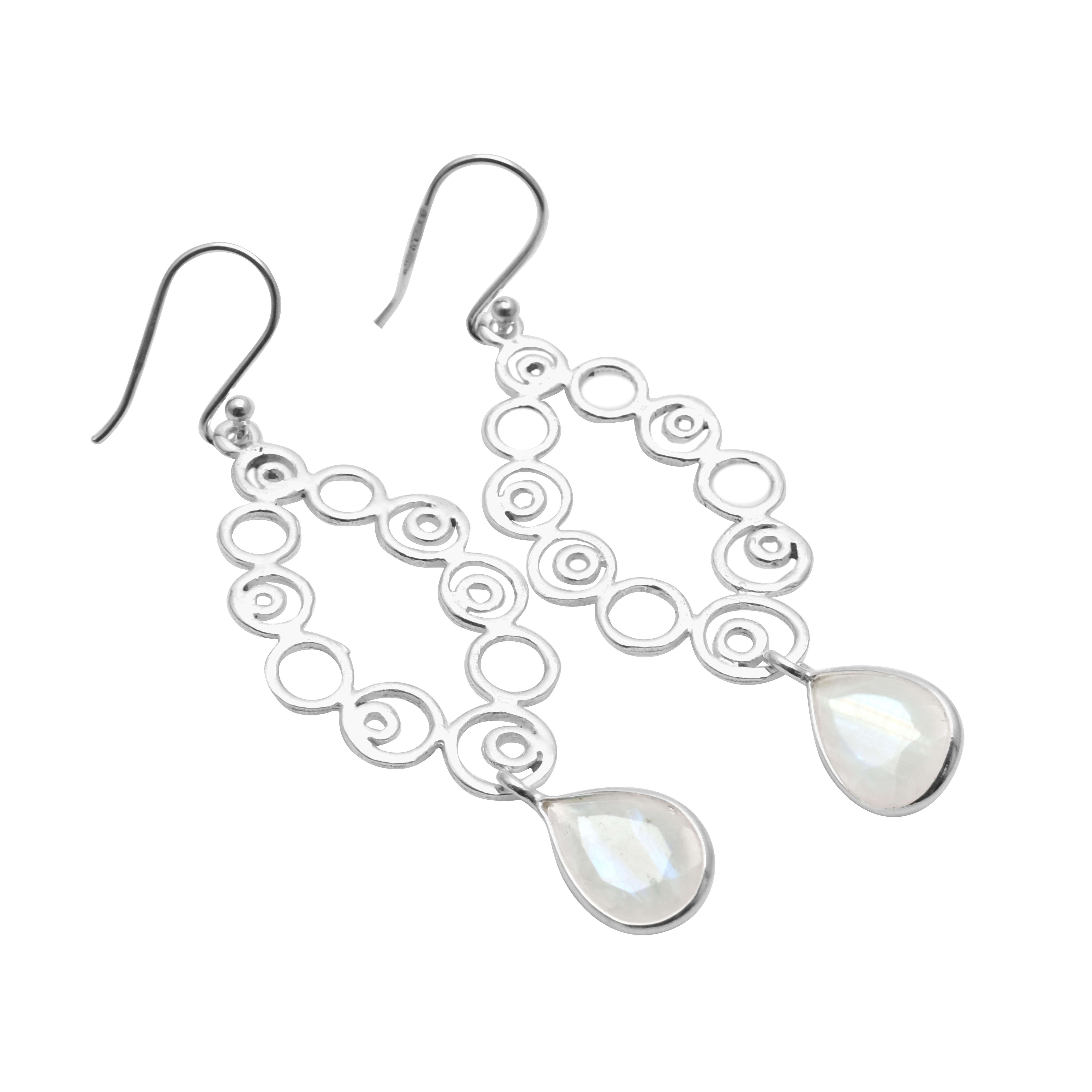 

Rainbow Moonstone Gemstone Earrings Solid 925 Sterling Silver Handmade Earrings Jewelry Gift For Women And Girls E-3631