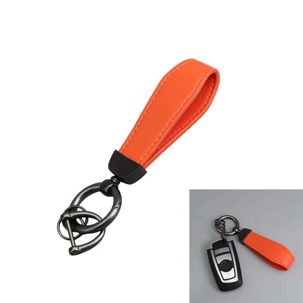 Genuine Leather Keychain for Business Professionals Portable Sturdy Keyring with Various Color for Everyday Use
