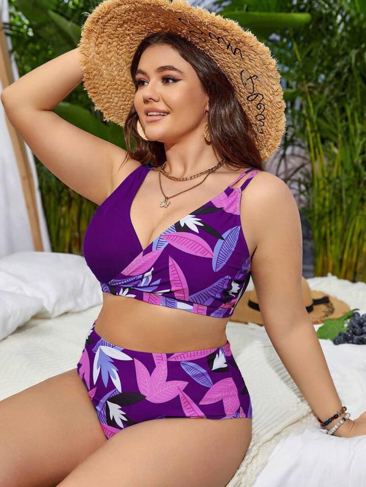 

Женский мягкий бюстгальтер пуш-ап, комплект бикини, купальный костюм, купальный костюм, пляжная одежда XL фиолетовый