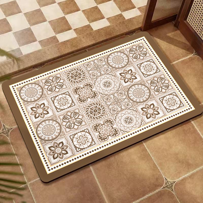 American Retro Non-Slip Diatomaceous Earth Floor Mat - Wear-Resistant Entrance and Bathroom Mat