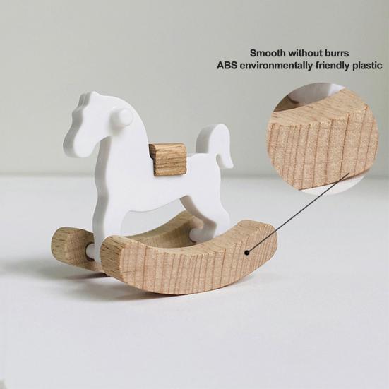 Doll House Accessories Rocking Wooden Trojan Horse Smooth Surface Anti-crack Good Detail