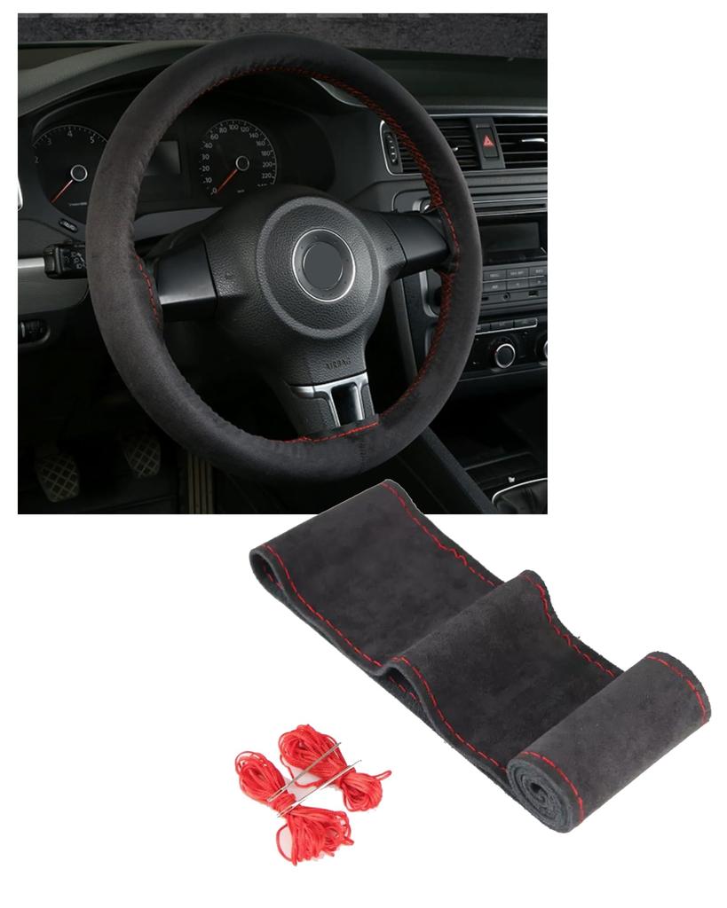 Braided Steering Wheel Black for Honda Step WGN RP8 Honda Fit and Honda Vezel RV Cover, Suede-Like Fabric, RP6, RP7, (R4.5~), GR1/2/3/4/5/6/7/8