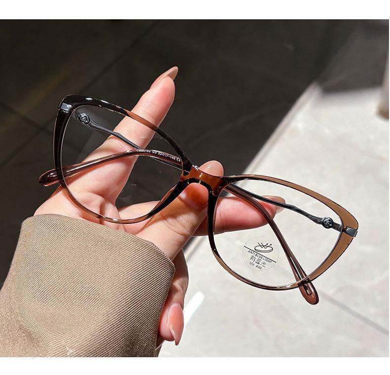 Elegant Women's Cat-Eye Butterfly Eyeglass Frame - Floral, Large, Slimming, Anti-Blue Light, Non-Prescription Glasses