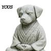 Waterproof Garden Ornament 3D Printed Meditating Dog Statue, Cute Zen Puppy Sculpture, Retro Desk Unique Table Decoration Decor for Home & Office,