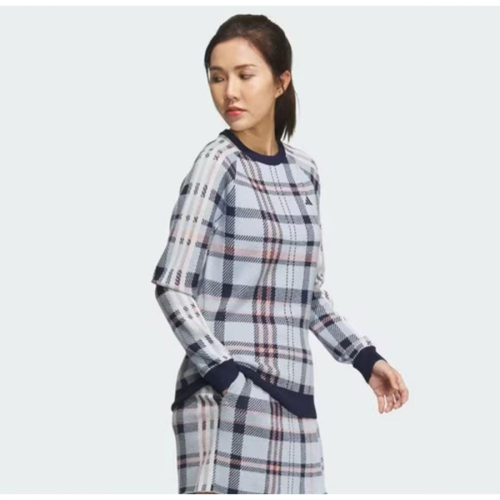 Adidas Golf 23fw Sale Women S Jacquard Long Sleeve Pullover Sweater Hy0903