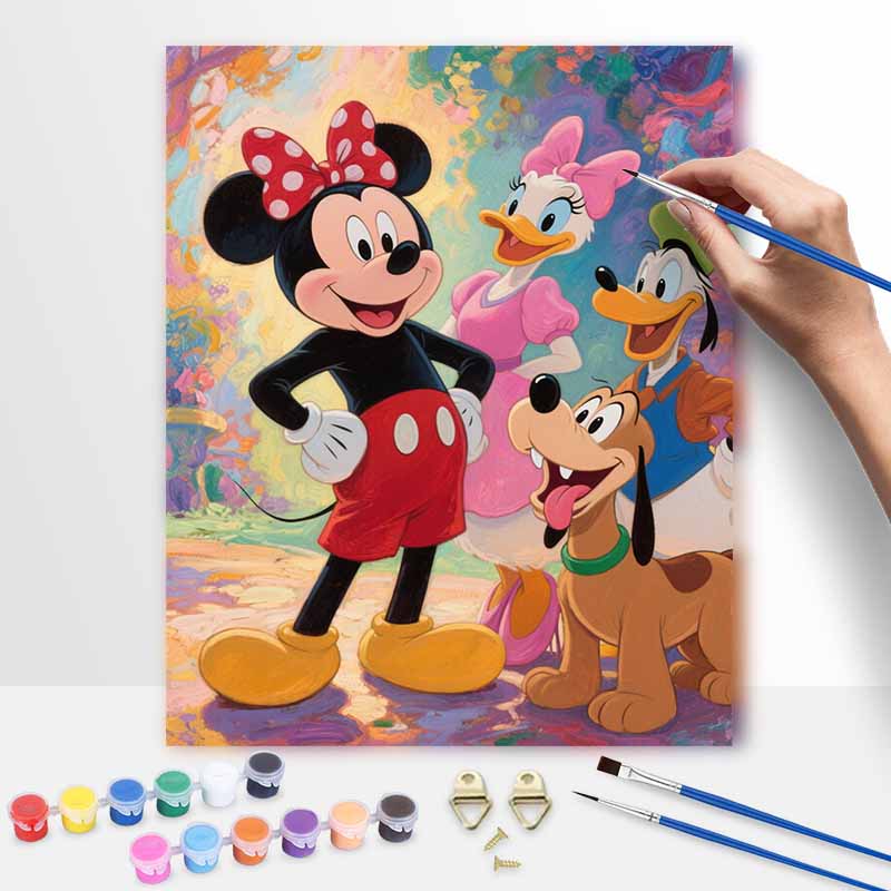 Disney Mickey Mouse Daisy Duck Donald Duck Pluto Oil Painting Hand Painting Art Kit Coloring Painting Handmade Diy Home Decoration Gift