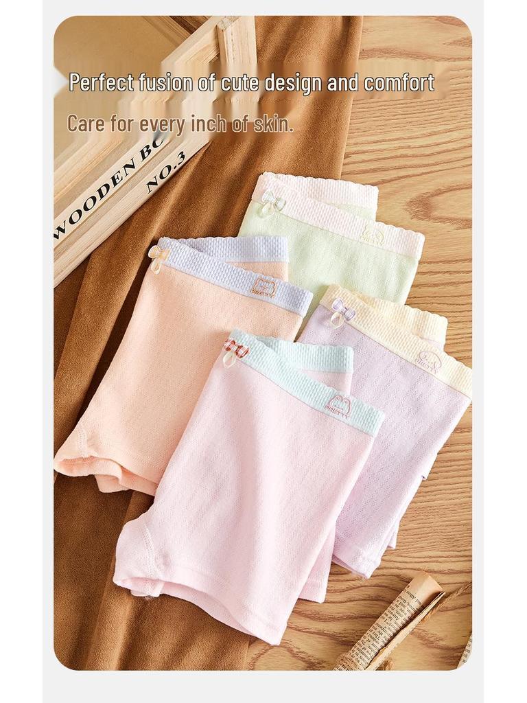 Girls' Antibacterial Cotton Boxer Briefs for Kids, Ages 7-14