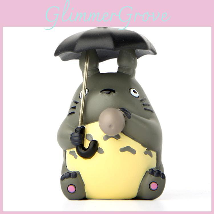 Resin My Cartoon Neighbor Totoro With Umbrella Design Miniature Decor Garden