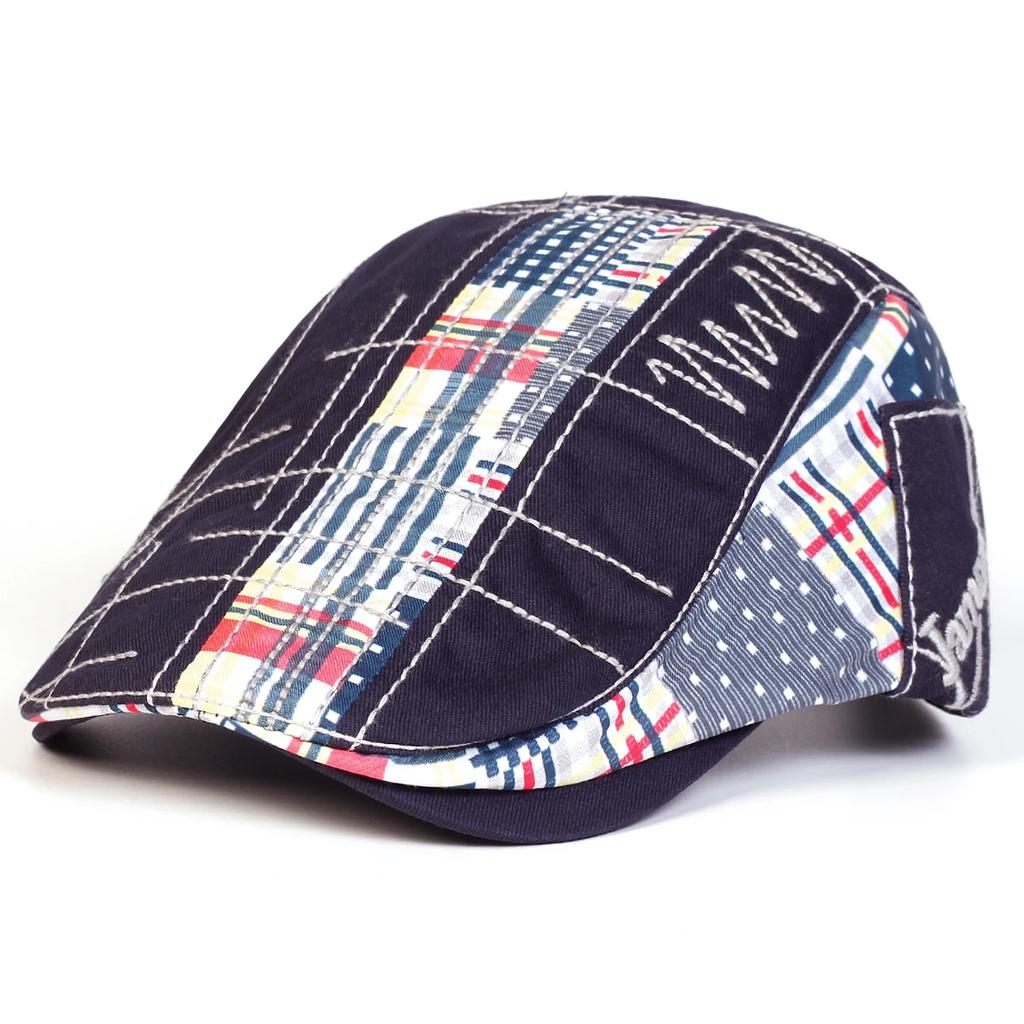 Newsboy Brand Latest Fresh Splicing Fabric Vibrant Color Multi Neutral Gender Women Men For Caps British Painters Hats Spring Autumn Octagonal Cap