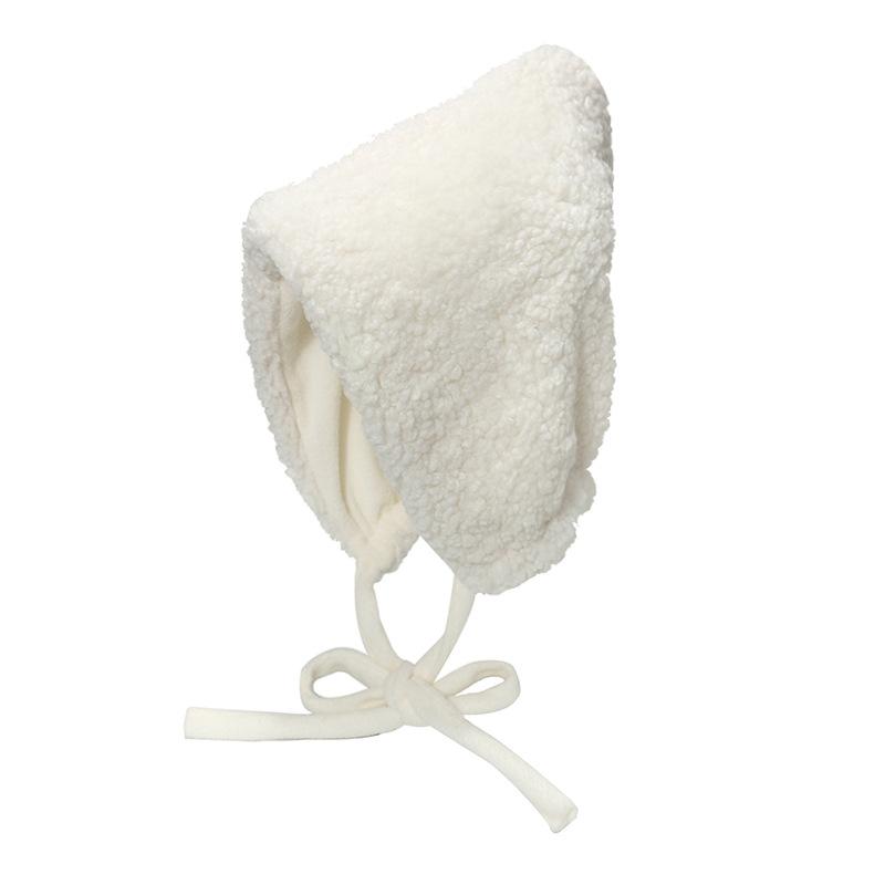 Korean Version Lace-up Plush Lei Feng Hat Autumn and Winter Lamb Wool Warm Hat Children's Cute Bag Head Thickened Ear Protection Cold Hat