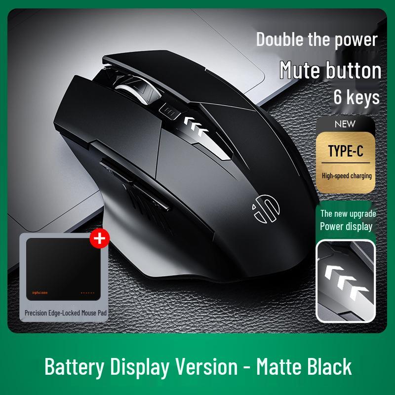 Inphic F1S Three-Mode Rechargeable Silent Wireless Bluetooth Mouse for Office & Gaming