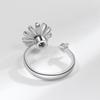 Adjustable Sunflower Butterfly Spinning Ring For Women Rotating Flower Band Fashion Jewelry Gift